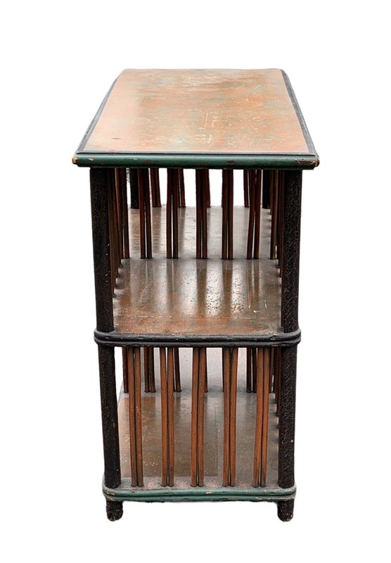 Heywood Wakefield Table ~ Rectangular End Table ~ Painted Stick Reed ~ rare