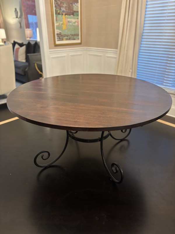 Vintage Heavy Iron & Mahogany Round Dining Table - *Free shipping gallery