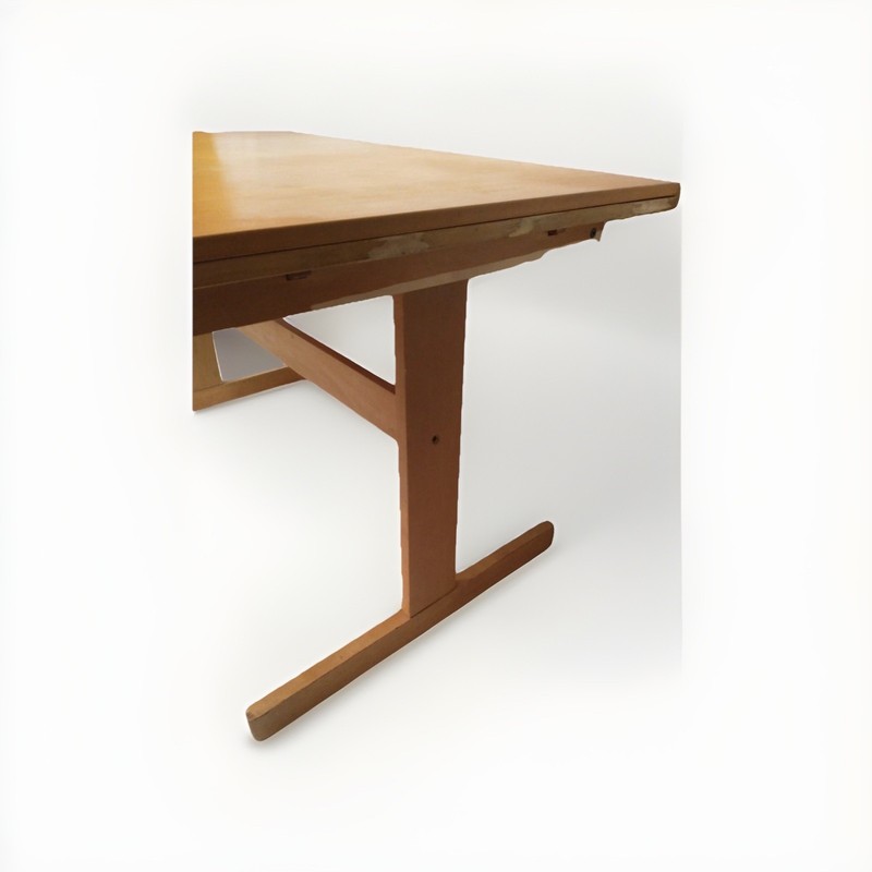 Vintage EDSBY VERKEN Mid Century Danish Modern Dining Table Birch w Extension gallery