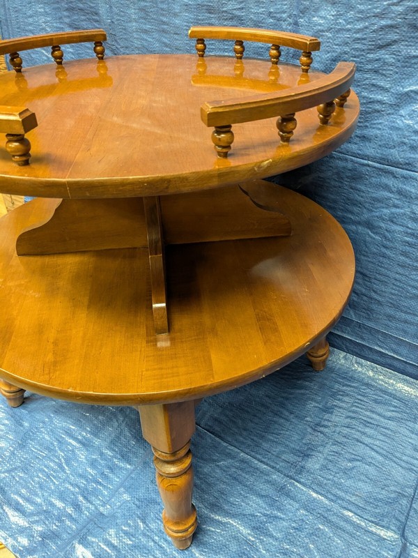 Vintage Two Tier End Table Round Side Table gallery