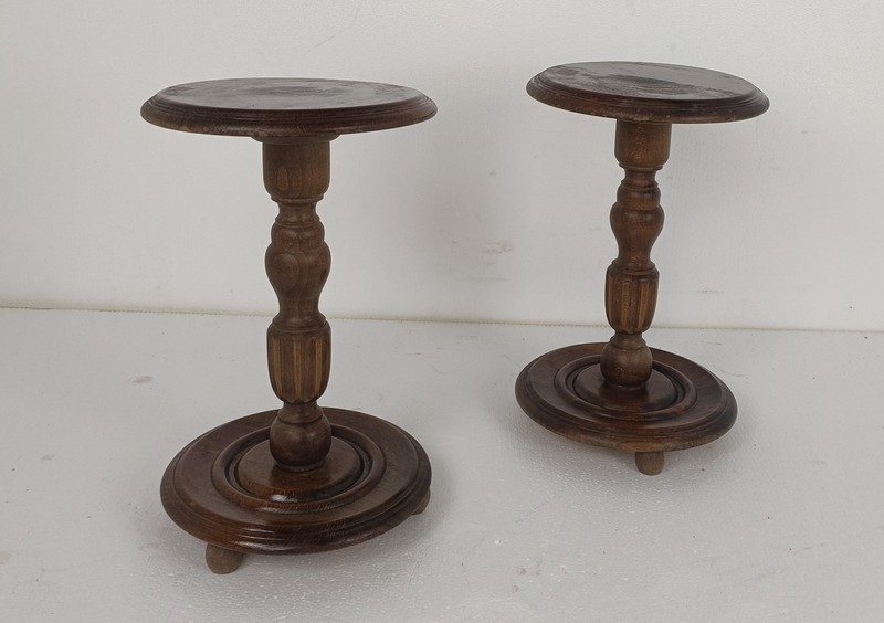 Pair Pedestal Plant stands Bonsai Stand Vintage Side table occasional Table Barn gallery
