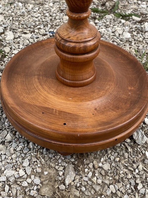 Solid Maple Pedestal Weighted Side Accent Table gallery