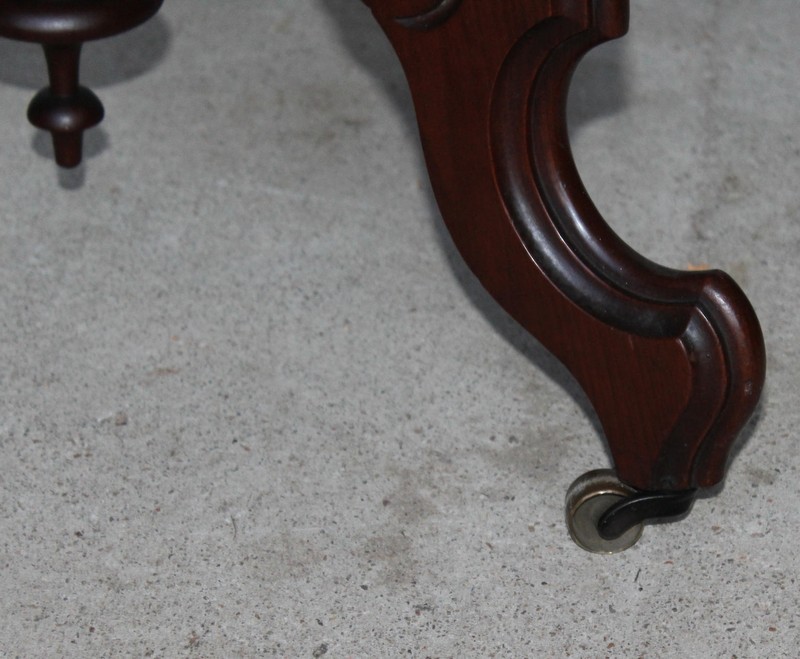 Antique Victorian Oval shaped Marble Top Walnut Parlor Table gallery
