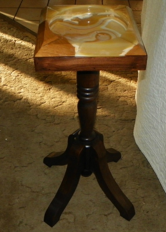 Solid Walnut Marble Top Plant Stand (PS81) gallery