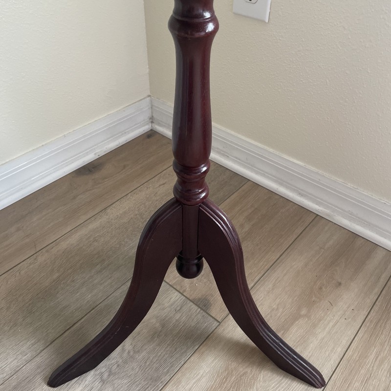 VINTAGE CHIPPENDALE MAHOGANY BAR/COFFEE SIDE TABLE PLANT STAND TRIPOD 26”Hx15”W gallery