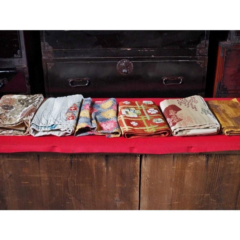 6 Retro Obi Sashes Remake Japanese Mid-Showa Used Koro-ten