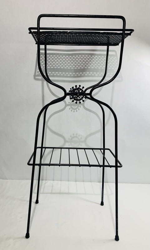 Vtg 1960s Atomic 2Tier Stand Modern End Table MCM Furniture Plant Phone Stand