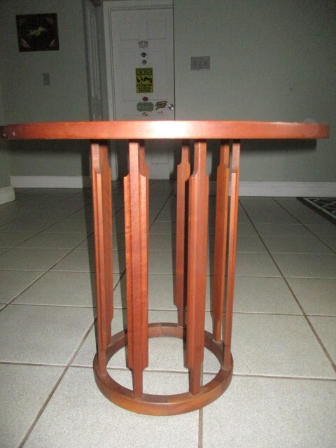 VINTAGE PAIR MCM WALNUT INLAY SIDE TABLES gallery