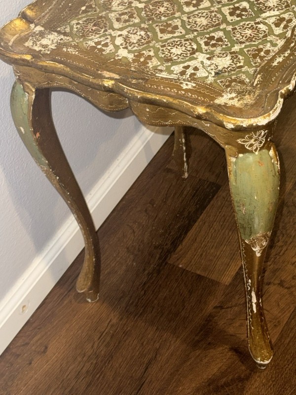 vintage Italian Florentine Style accent table gallery