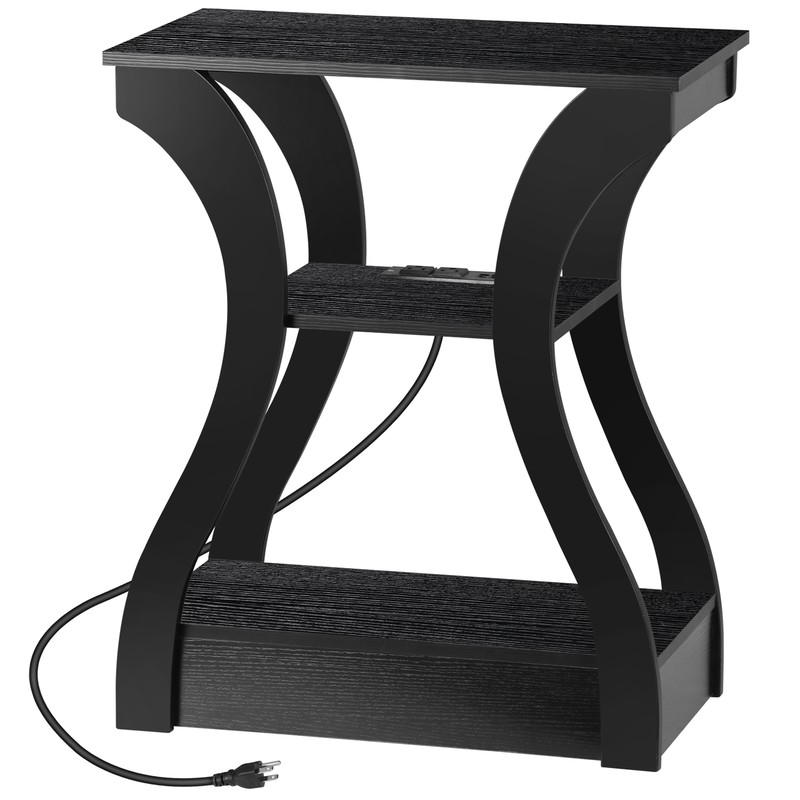 2 PCS 3 Tier End Table with Storage Shelf for Living Room Bedroom Nightstand gallery