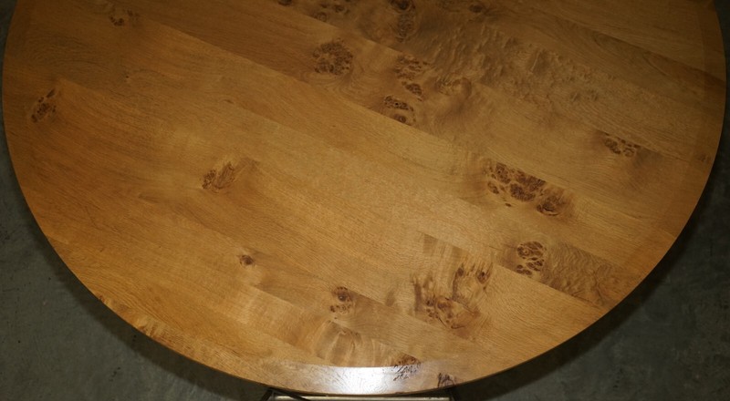 STUNNING LARGE 170CM WIDE POLLARD PIPPY BURR OAK ROUND DINING TABLE SEATS EIGHT gallery