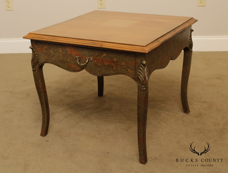 William Switzer Hand Crafted Pine, Paint Decorated One Drawer Side Table gallery