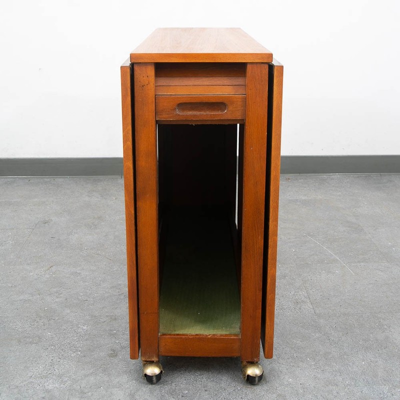Mid Century Danish Modern Dining Table Drop Leaf Gate Leg Folding Teak MCM gallery