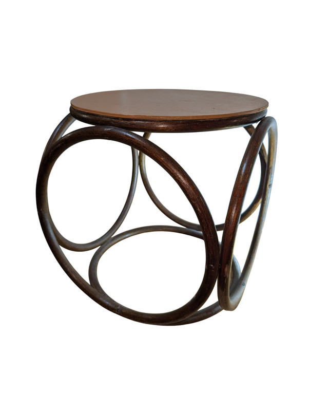 Mid-Century Modern Bentwood Side Table 16in Round Thonet-Inspired gallery