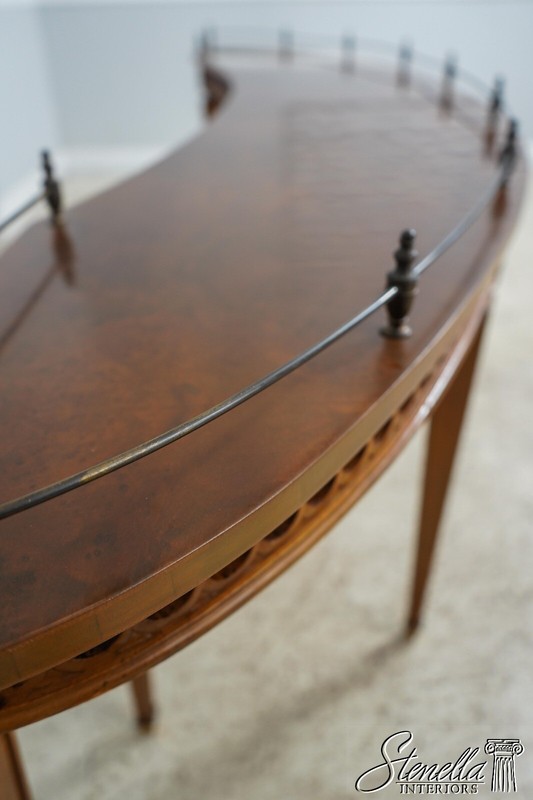 L60911EC: Vintage Burl Walnut Curved Wine Sommelier Serving Table gallery