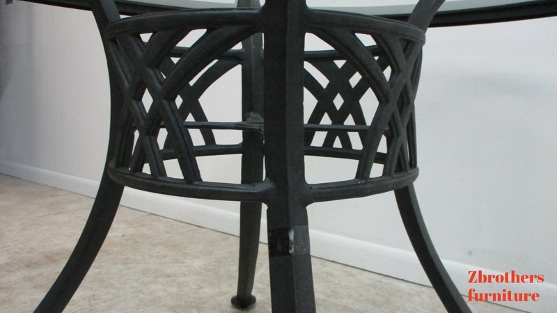 Landgrave Patio Porch Outdoor Round Dining Dinette Table Cast Classics A gallery