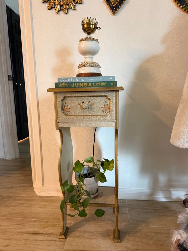 Vintage French Provincial Wood Side Table gallery