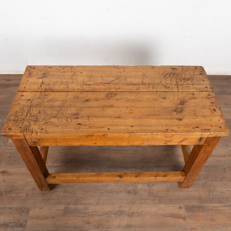 Late 19th Century Rustic Pine Work Table Console Island gallery