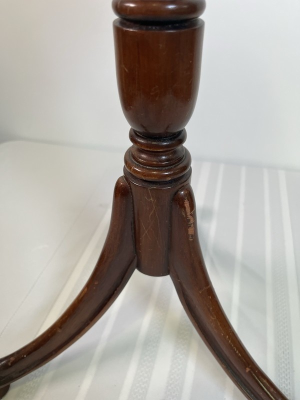 VTG Trefoil Pedestal Side Table Clover Colonial Revival Plant Stand Wood Boho gallery