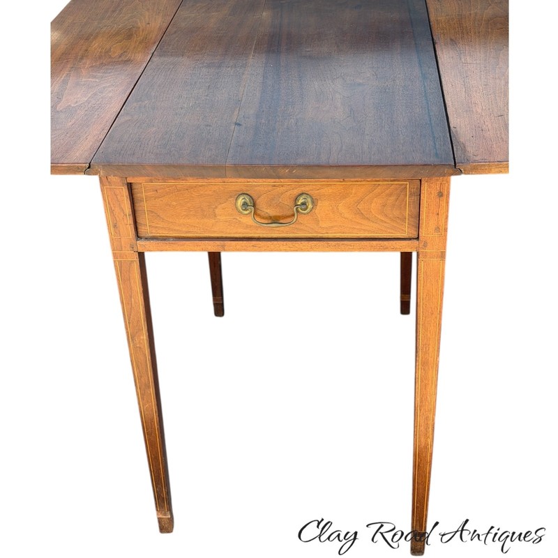 Antique Walnut inlaid Pembroke table PA 1800 line inlay Hepplewhite federal gallery