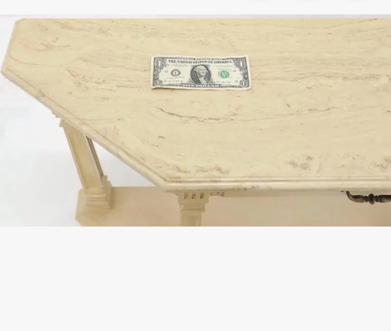 Beautiful RARE Ethan Allen Manor Console Table w/Marble top Vintage circa 1970’s gallery