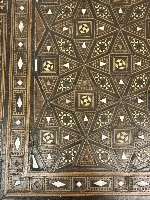 19th C SYRIAN INLAID GAMING TABLE gallery