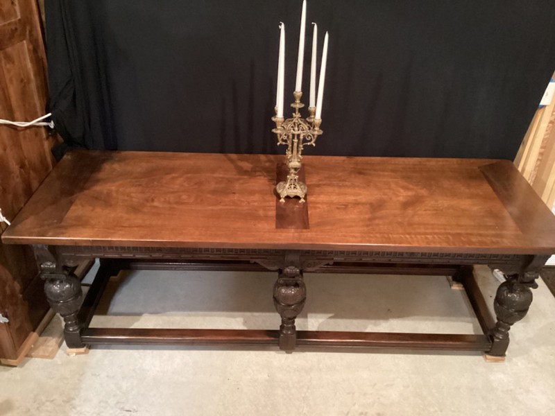 Antique victorian Dining banquet table 8FT walnut c1870 RARE attrib HERTER BROS gallery