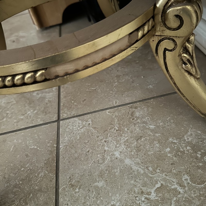 Gold French Carved Side Table / End Table Small gallery