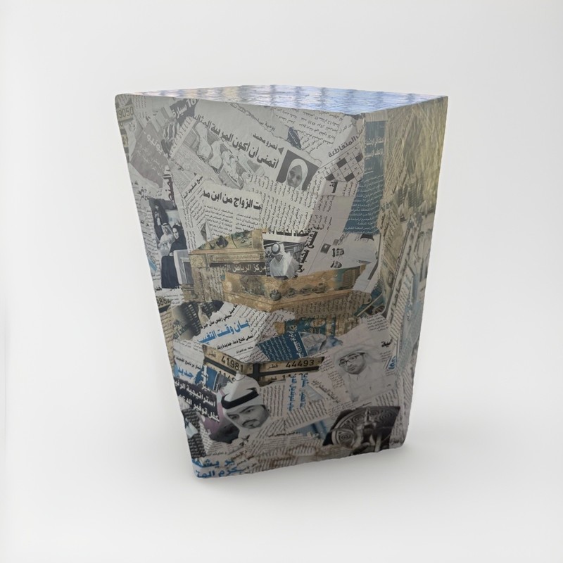 Handmade Side Table – Unique Vintage Newspaper from Qatar Heavy & Sturdy