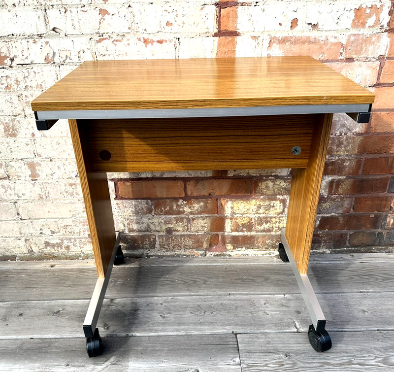 MCM Danflex Systems 88-SB-60 Teak Rolling Desk Table w/ Extension Danish Modern gallery