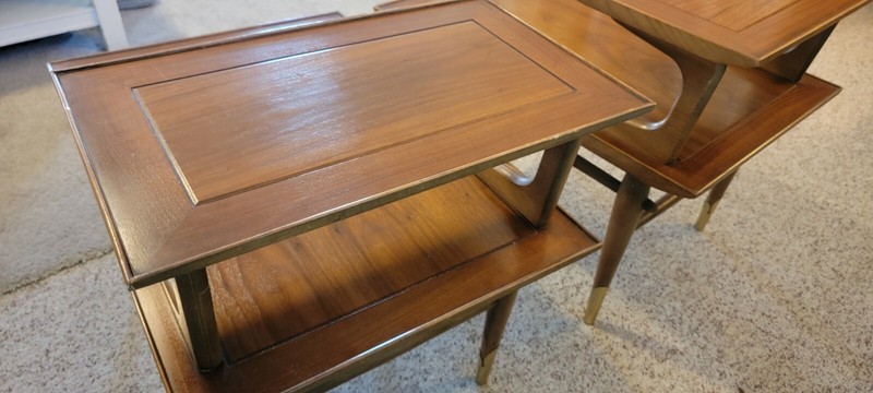 Lane Acclaim, Altavista, Mid-Century Dovetail Side Tables 1950s x2 Ser. #s same gallery