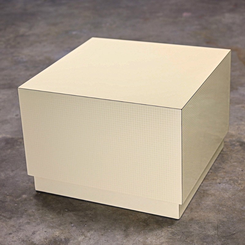 1980s Modern Laminate Cube End Table Style of Milo Baughman for Thayer Coggin