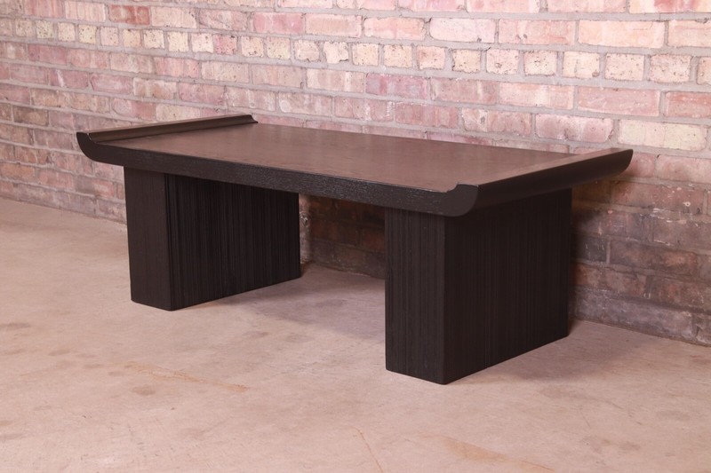 Paul Frankl for Brown Saltman Hollywood Regency Black Lacquered Coffee Table
