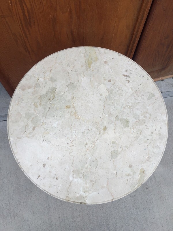 Vintage Hollywood Regency Side Table Italian Marble Mont Asian gallery