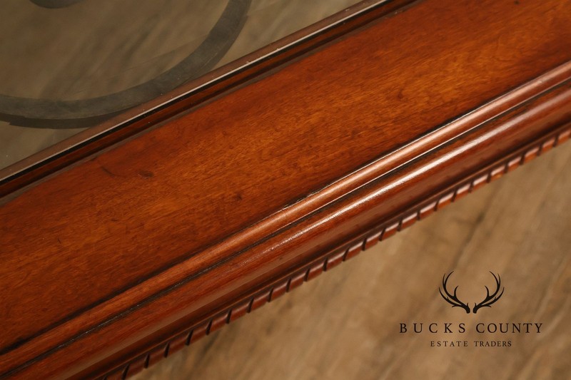 Ethan Allen Tuscany Glass Top Coffee Table With Iron Scroll Base gallery