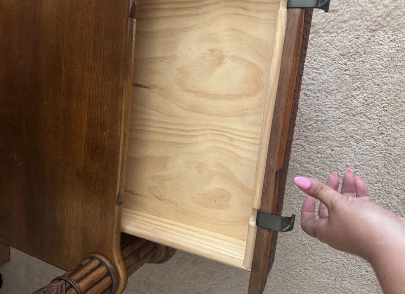 American Signature Bamboo And Brass Side Table gallery