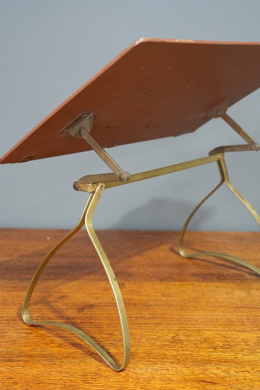 Vintage Drafting Table Desktop Tabletop Stand Brass Wood folding Music Art Desk gallery