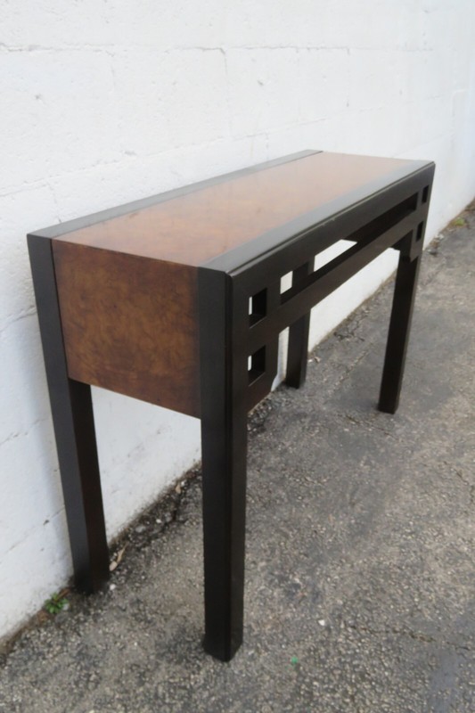 Hollywood Regency Two Tone Small Narrow Console Entry Table 5811 gallery