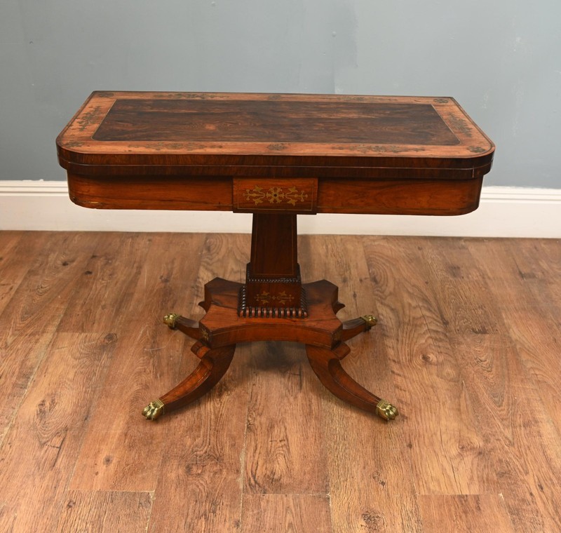 Period Regency Card Tables Games Brass Inlay 1810 gallery