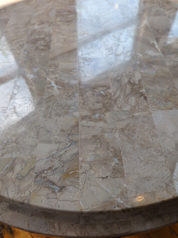 Marquis Collection of Beverly Hills Table Regency pomo tessellated travertine gallery