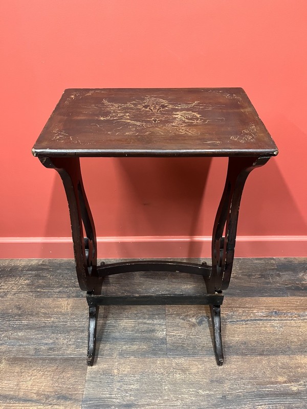 Antique 19th Century Regency Era Decorated Wooden Side Table FREE UK DELIVERY