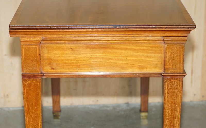 FULLY RESTORED HOWARD & SON'S FLAMED MAHOGANY MARBLE INSET CONSOLE TABLE DESK gallery