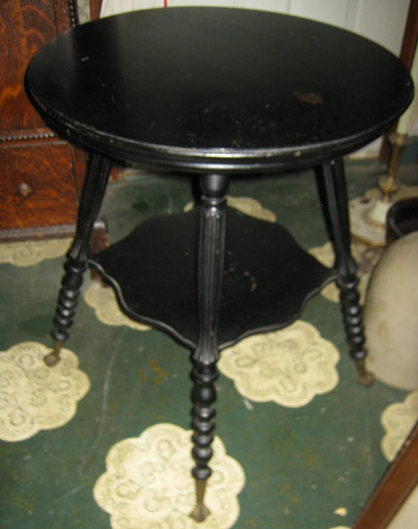 USA VICTORIAN ANTIQUE EAGLE BALL N CLAW CAST IRON GLASS FEET WOOD TABLE STAND