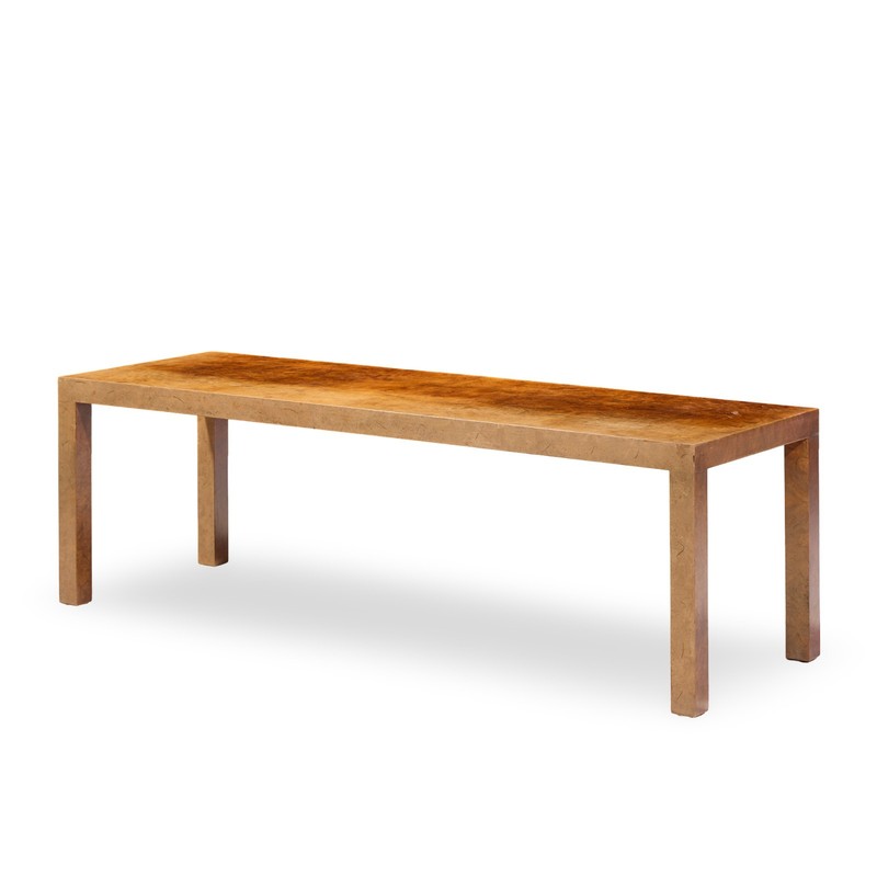 Milo Baughman for Directional Mid Century Burlwood Parsons Coffee Table gallery