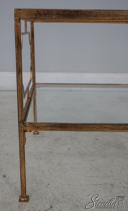 F59343EC: Pair Modern Design Gold Finish Glass Top End Tables gallery