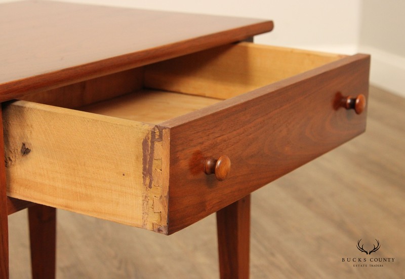 Shaker Style Custom Crafted Walnut Single Drawer Side Table gallery