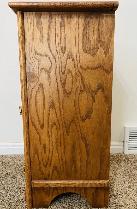 Vintage White Clad Oak Wood Ice Box Nightstand Cabinet Chest End Table 29” H gallery