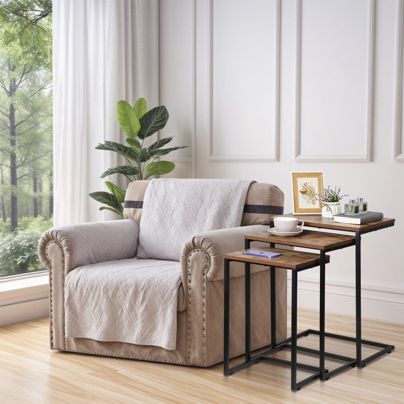 Coffee Table and End Table Set C Shaped Nesting Coffee Table For Bedroom Couch gallery