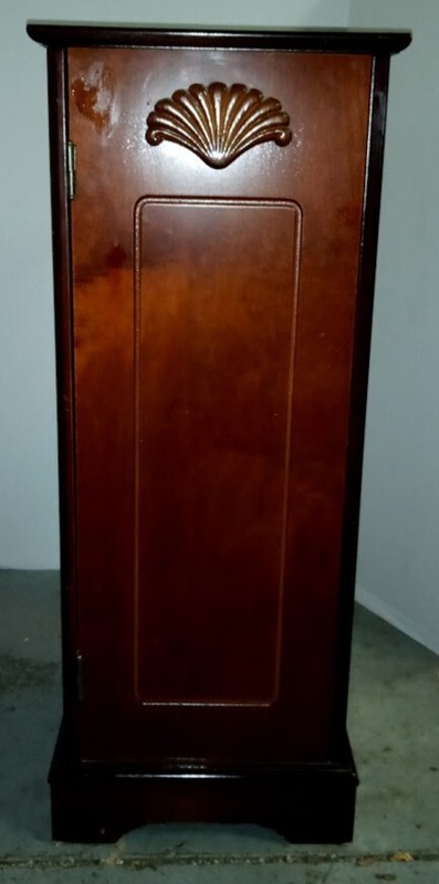 VINTAGE CHERRY WOOD LAMP STAND 12″ X 12″ X 30″ WITH 2 INSIDE SHELFS 1980’s FIND!