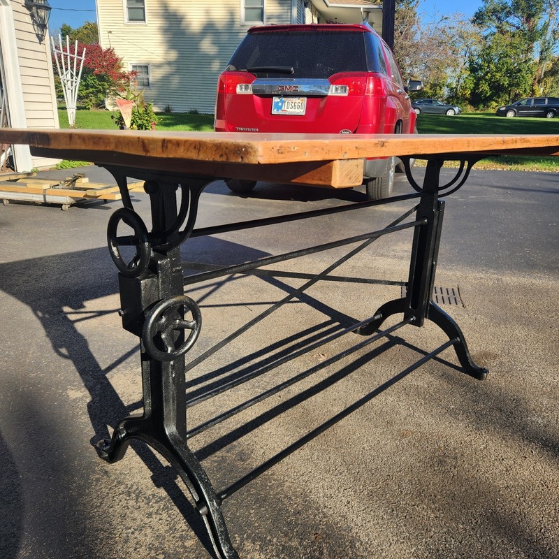 antique Drafting Table cast iron frederick post